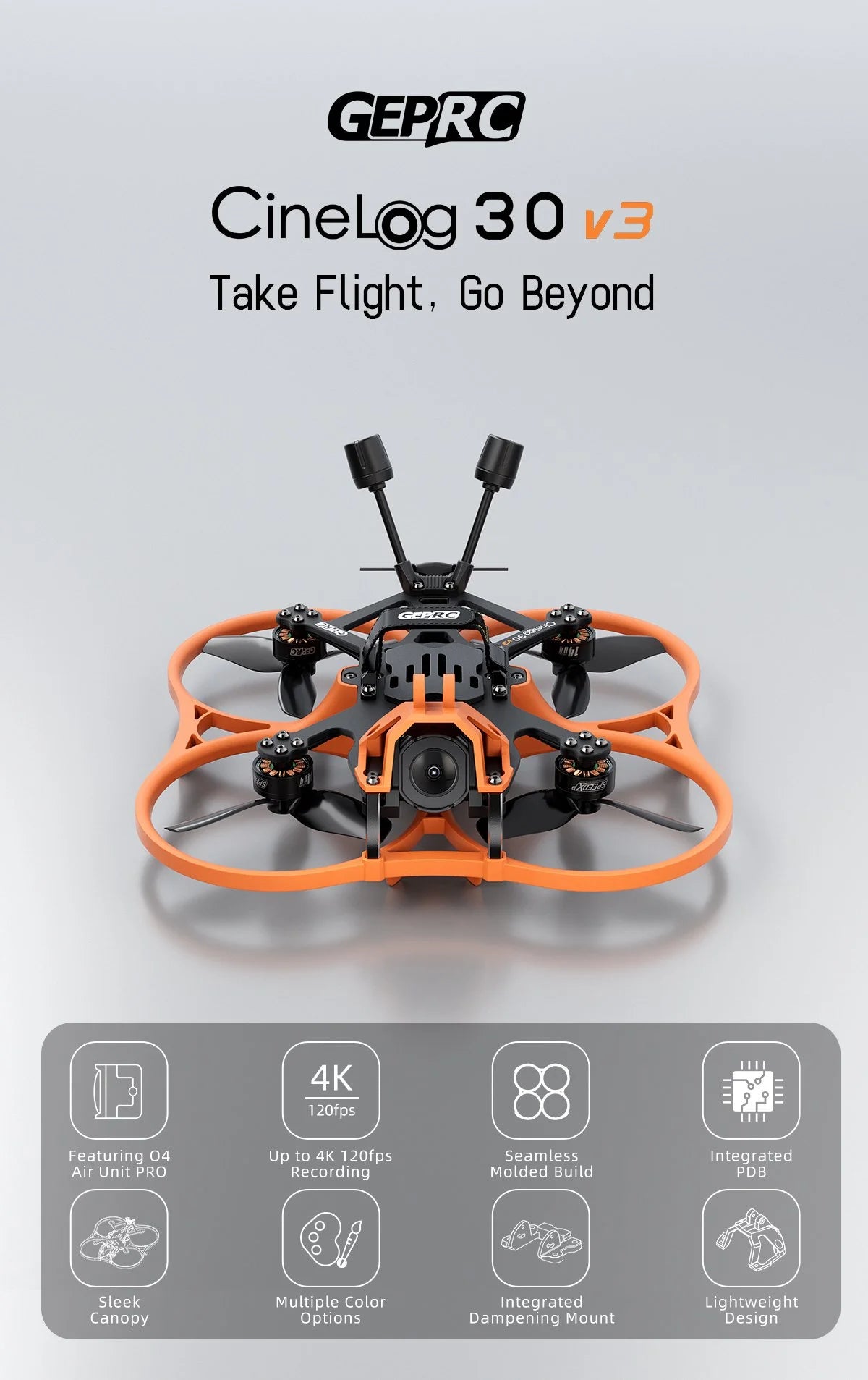 Cinelog30 V3 O4 Pro 4K Camera Drone with Obstacle Avoidance Tidesmit