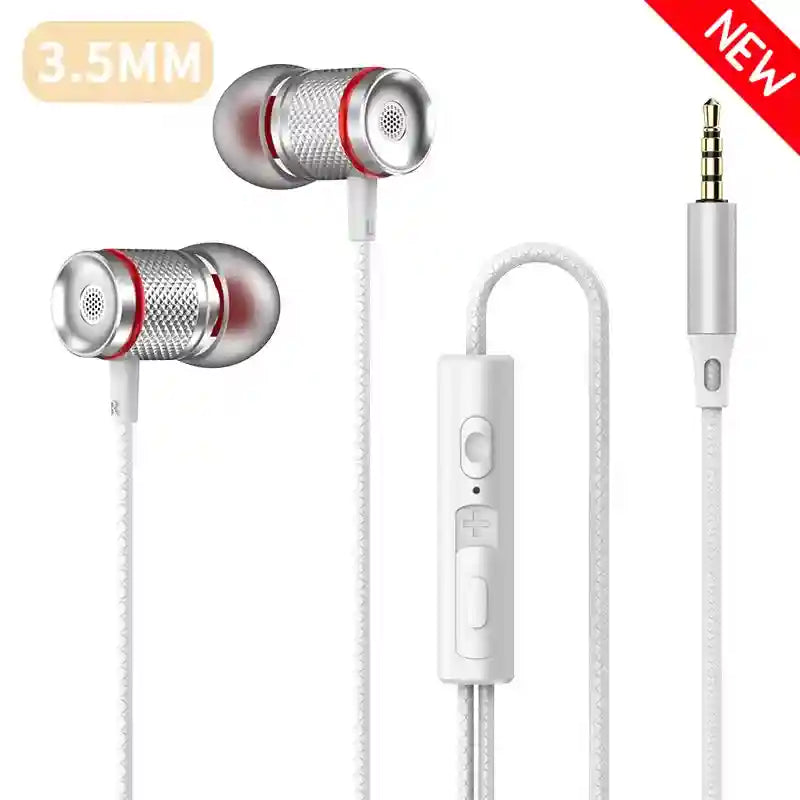 Wired Earbuds with Mic: 7.1 Surround Sound Type-C & 3.5mm AUX (New)3.5MM AUX White Tidesmit
