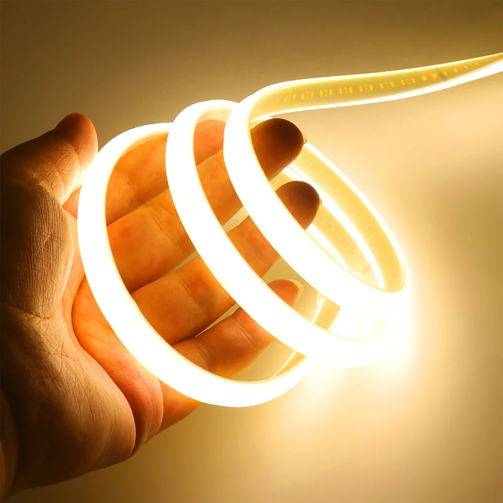 Wall Touch COB LED Neon Strip Light Wifi Bluetooth 23key Remote Control 220V Dimmer Power Kit 5m 10m 20m 40m 0.5m 240LED/m Flex