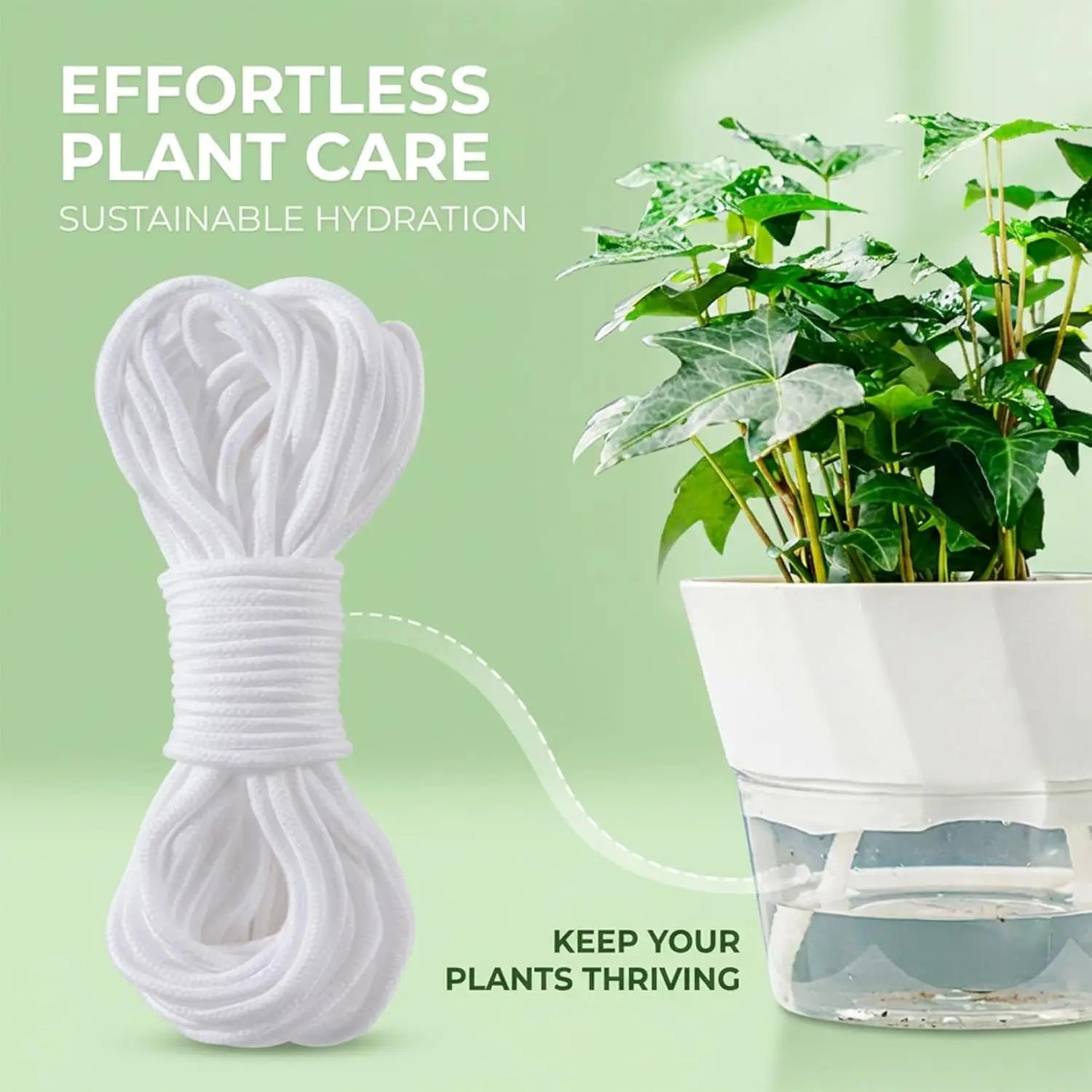 5-20M Self-Watering Wick Cord Vacation Planter Pot DIY Automatic Watering Device System Potted Auto Drip Waterer Cotton Rope