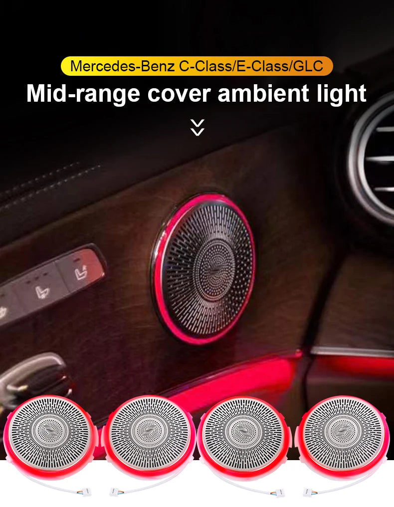 LED Ambient Speaker Covers for Mercedes Benz W205 W213 X253 Tidesmit
