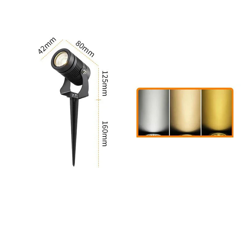 All Aluminum Outdoor LED Garden Lighting 3W 7W 12W 15W Spike Lawn Lamp Waterproof Lighting Garden Path Spotlights AC220V 12V 24V
