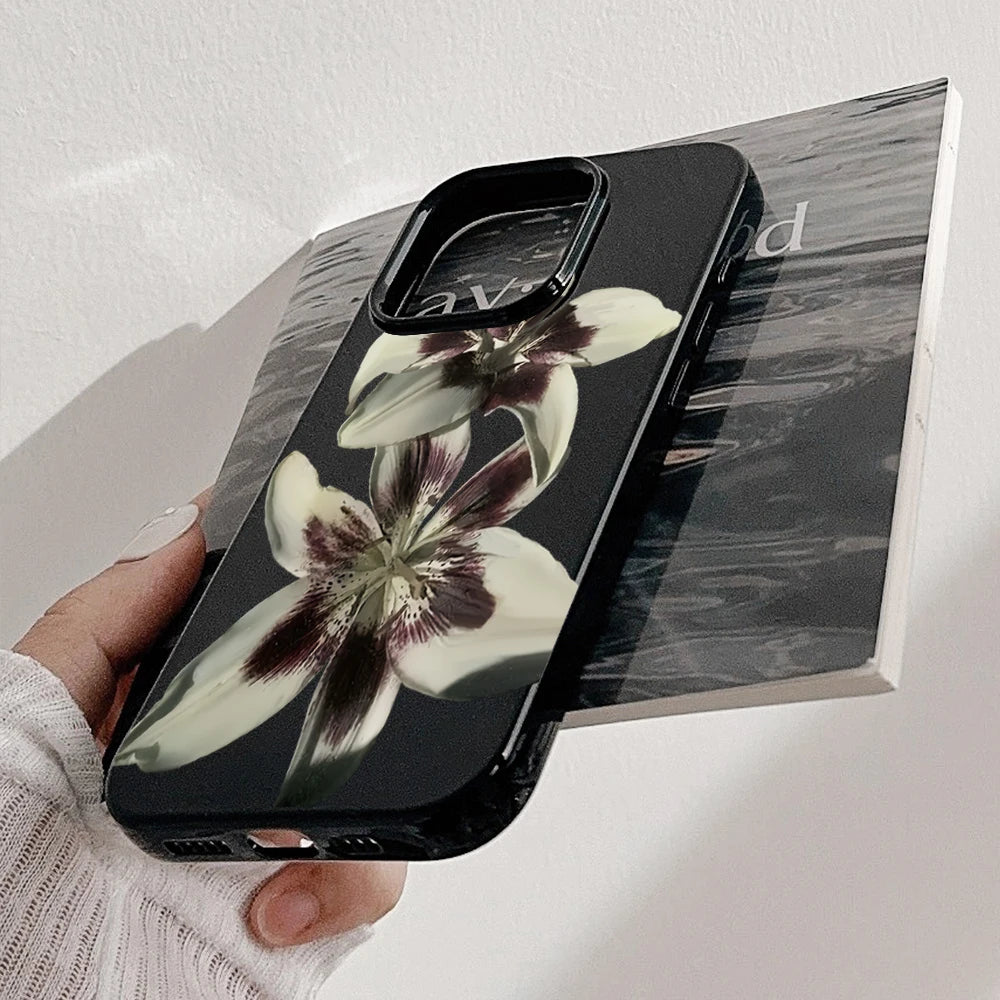 Retro Lily Flower Phone Case: Shock-Absorbing Slim Fit Cover Tidesmit