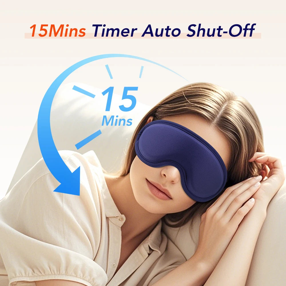 USB Charging Heated Eyemask Vibration Massage for Dry Eyes Relieve Eye Fatigue Warmth Sleep Shading Office Home Travel Eye Mask