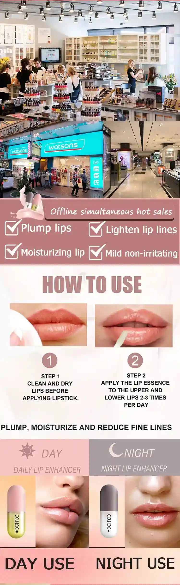 Lip Plumper Gloss Hydrating Serum - Cruelty-Free Volumizing Lip Care Lip Care Tidesmit