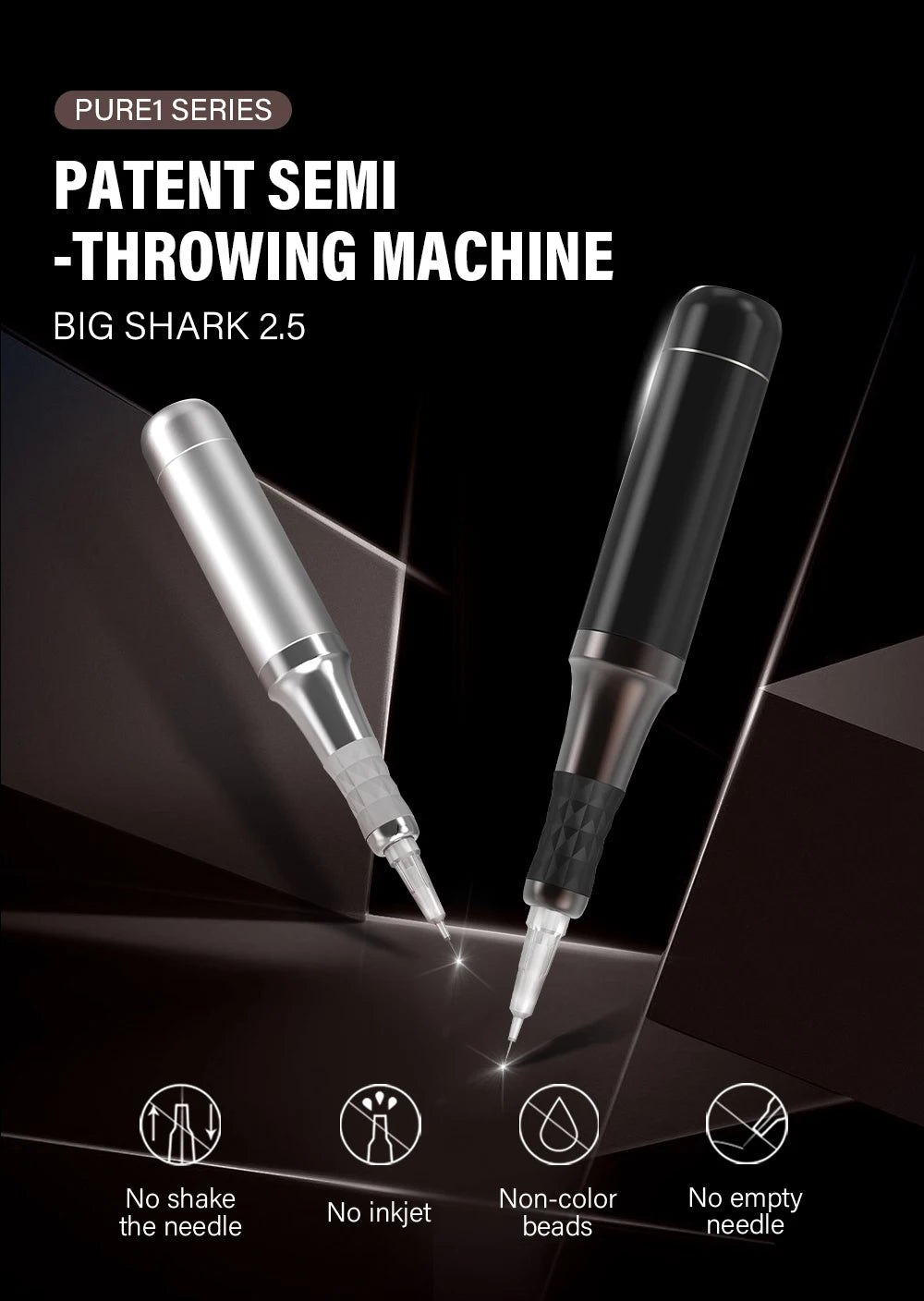 Professional PMU Machine for Eyebrow and Lip - Tidesmit Black Permanent Makeup Machines Tidesmit