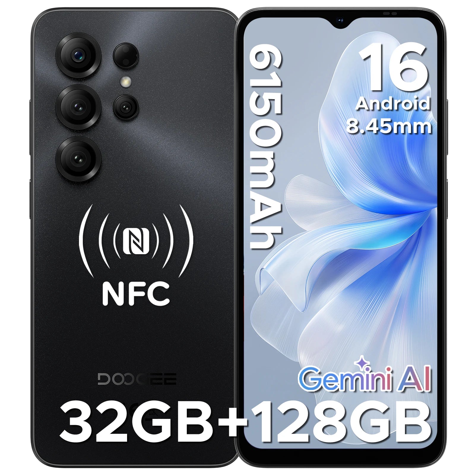 Global Version DOOGEE Note56X Pro Smartphone Android 16 Gemini AI  6150mAh Battery 6.56'' Display Widevine L1 Mobile Phone NFC