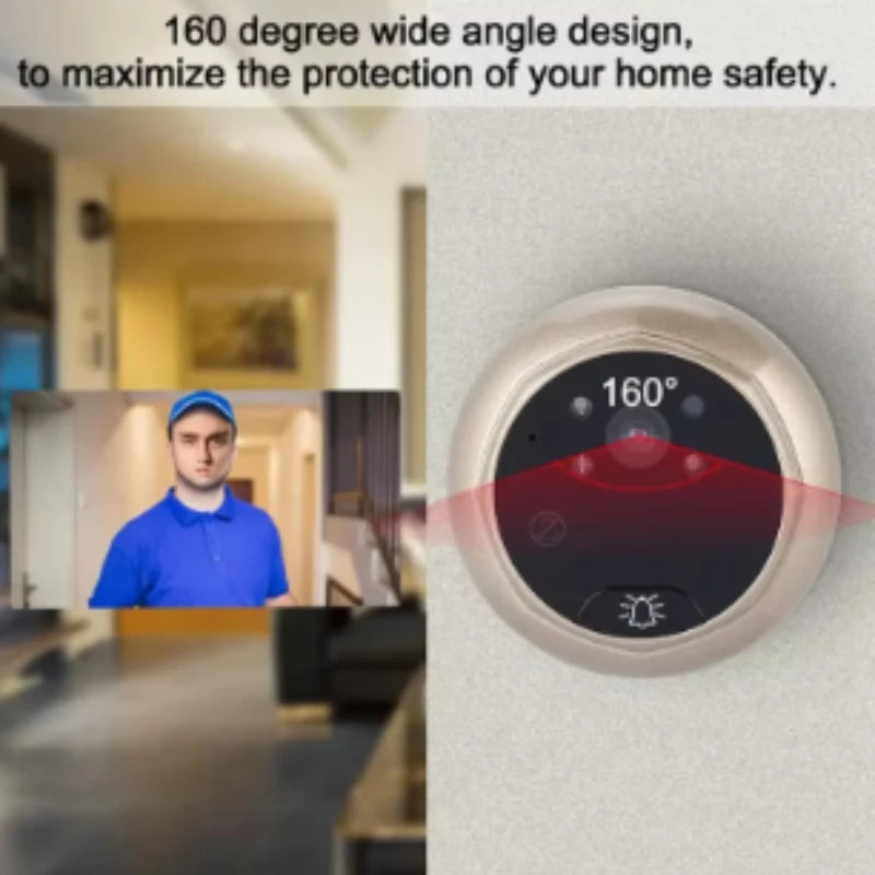 High Definition Cat Eye 2.4 Inch Smart IR Night Vision Mini Video Security Camera Motion Detection Doorbell Screen Door Viewer