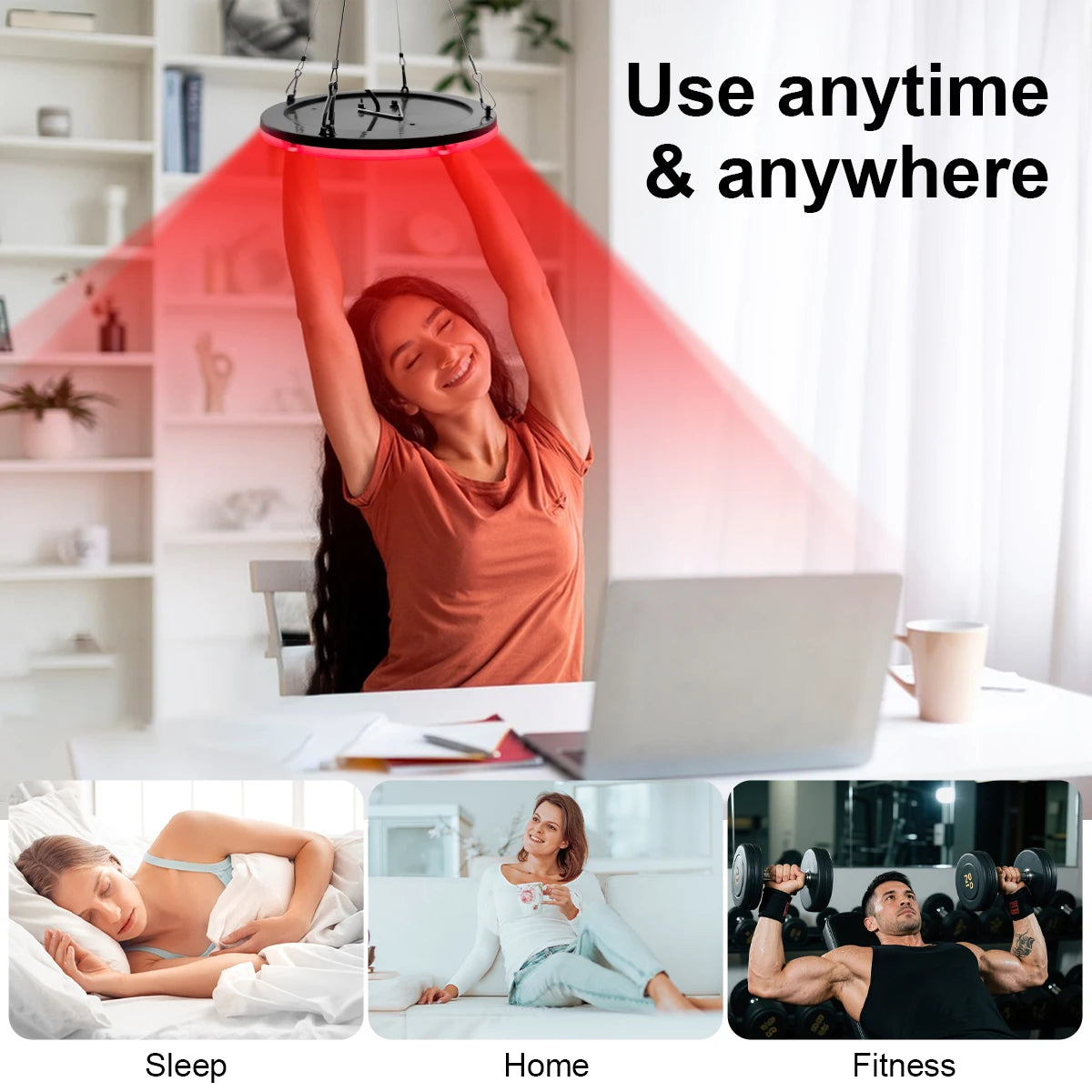 Red LED beauty lamp panel - Pain relief treatment for the body - 660 nanometers - Whole body and face - Anti-aging - Red light