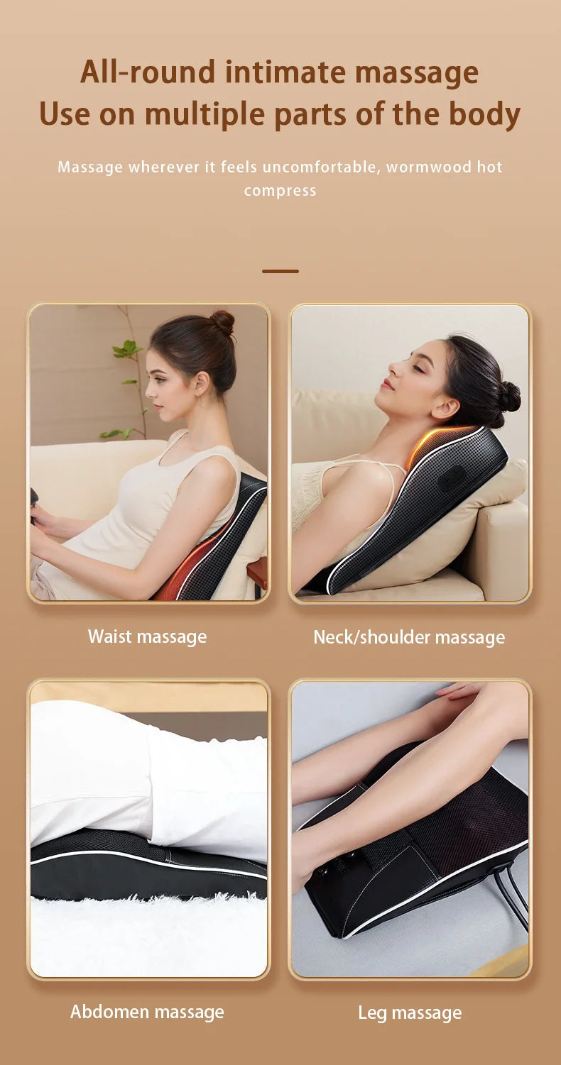 Electric Cervical Neck Massager with Heat Therapy and Airbag Traction Back Massage Instrument Tidesmit