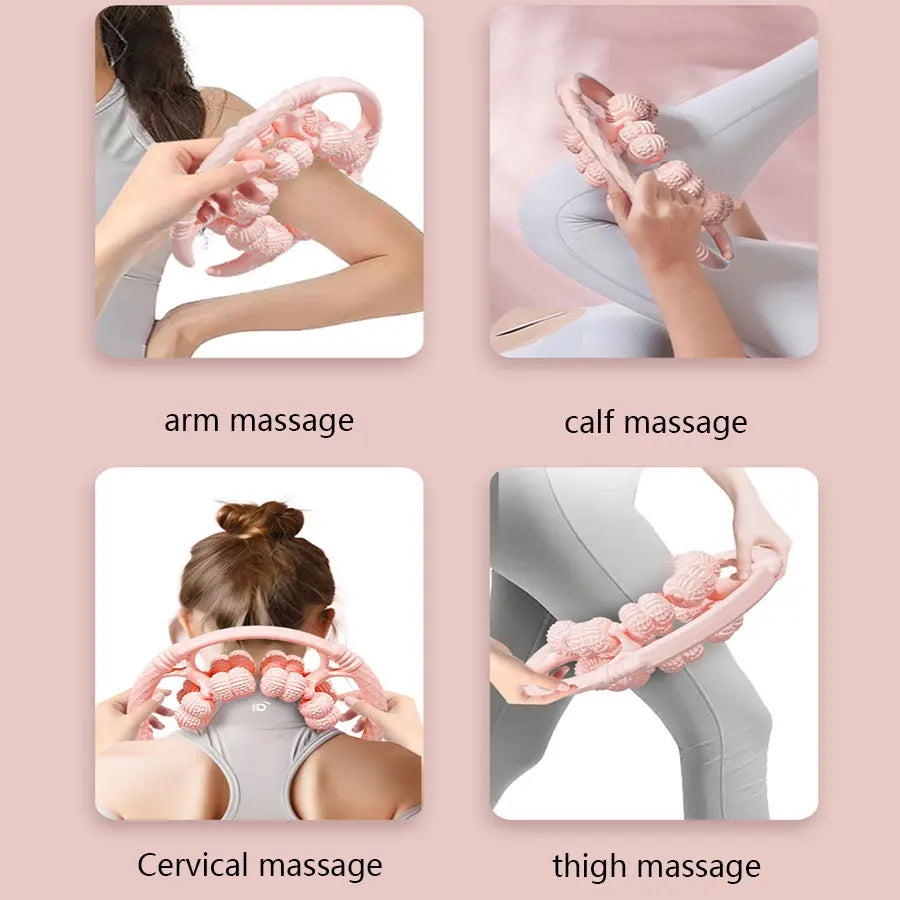 Leg Massager Roller for Muscle Relief - 32-Wheel Manual Wellness Tool Relaxation Treatment Tidesmit