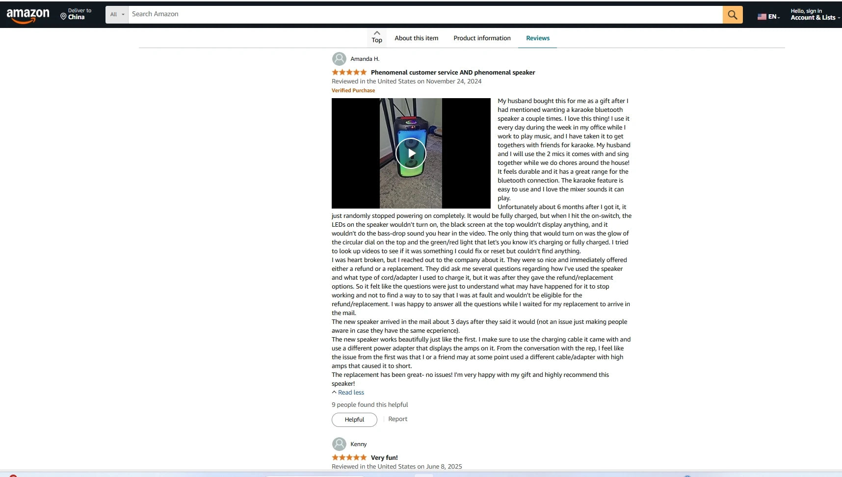 Wireless Bluetooth Speaker, Karaoke Machine with 2 Microphone, Home Karaoke System with LED Party Light, Remote Control
