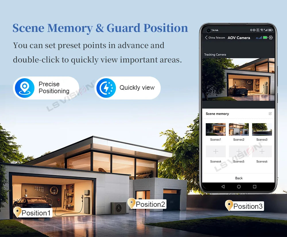 LS VISION 20MP Four Screens Solar Security Camera Outdoor 12X Zoom 4-Lens 4G Sim Ai Tracking Waterproof CCTV 24/7 Recording AOV