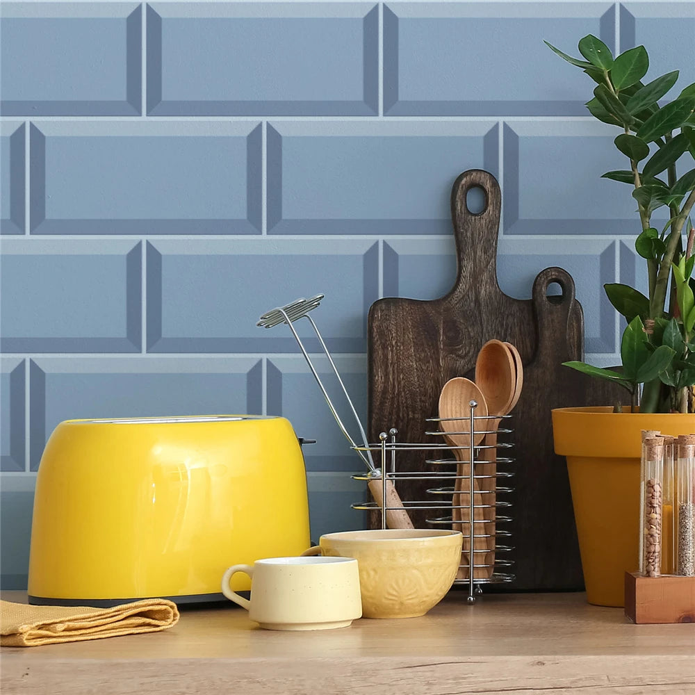 9/27/54PCS Pink Yellow Green Brick Tile Stickers For Kitchen Bathroom Wallpaper Waterproof Peel&Stick DIY Wall Sticker Home Deco