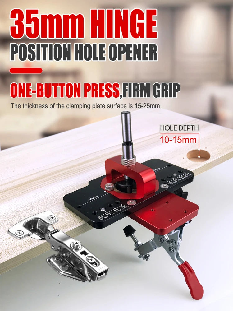 35mm Concealed Door Hinge Jig Accurate Locking Cabinet Hinge Jig Pocket Hole Jig Adjustable Quick Punch Cabinet Hardware Jig