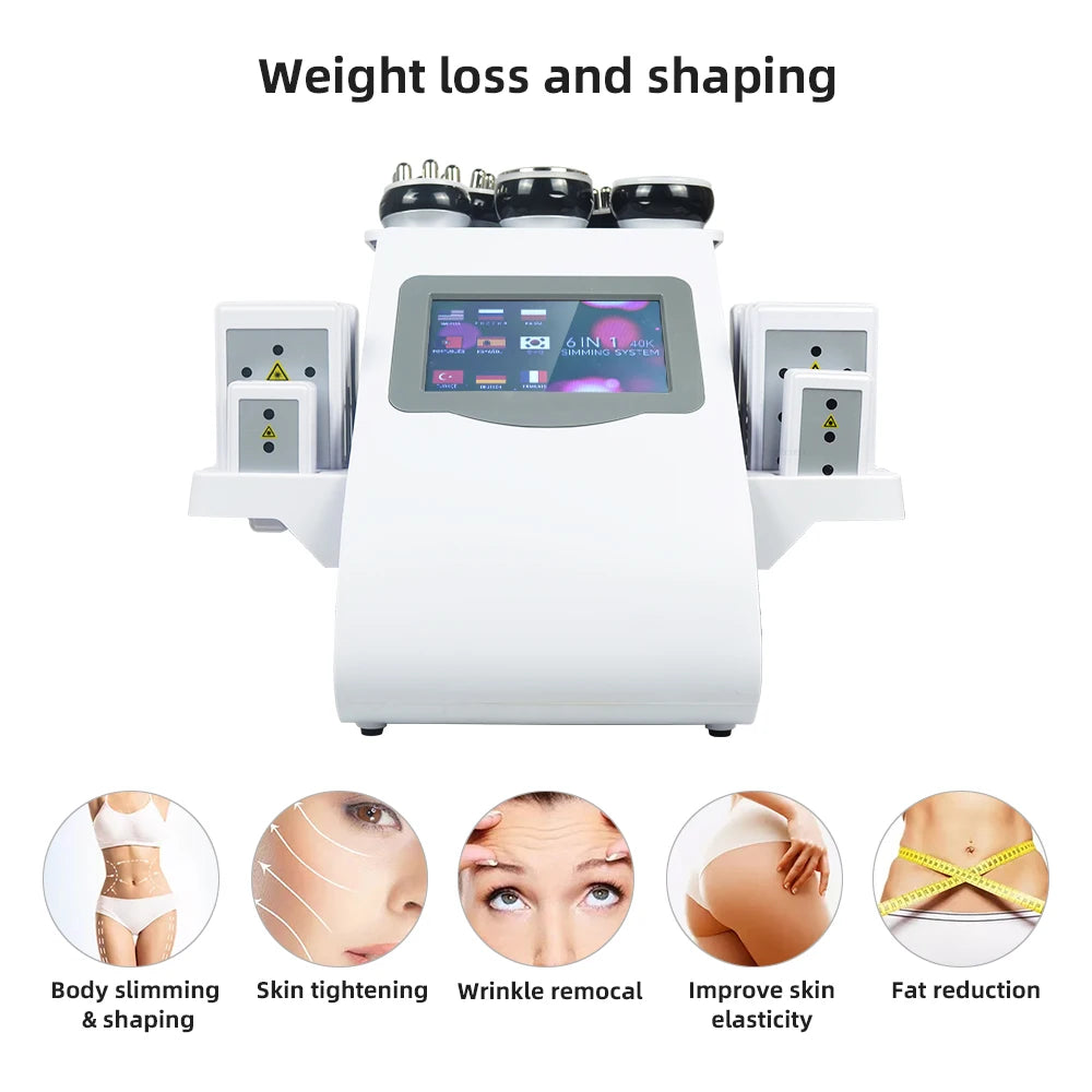 40K Ultrasonic Cavitation Slimming Machine - Ivory Portable Device Body Shaping Massage Equipment Tidesmit