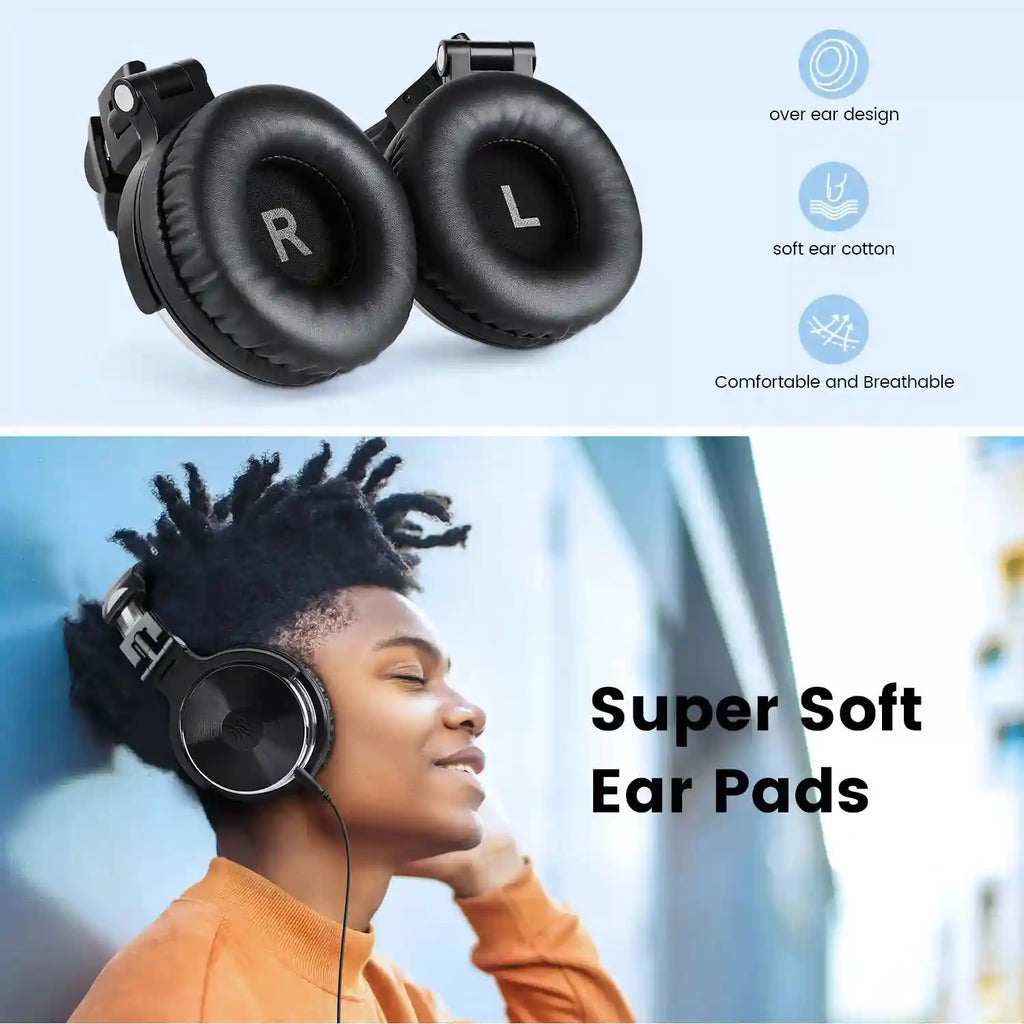 Wired Over-Ear Studio Monitor Headphones with Mic - Tidesmit Pro 10 Tidesmit