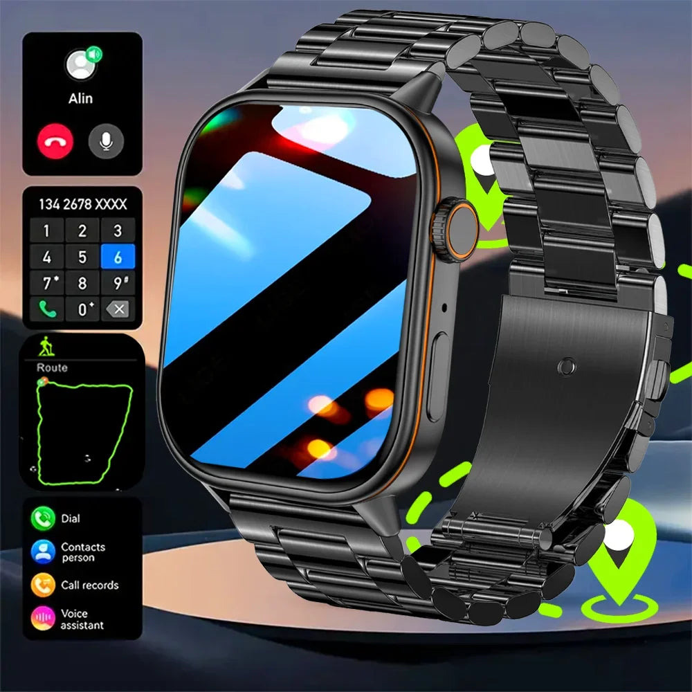 New Smartwatch Sports GPS tracker AMOLED Men Compass Military Outdoor Sports Bluetooth Call Watch 2.01 inch HD screen for Andrio