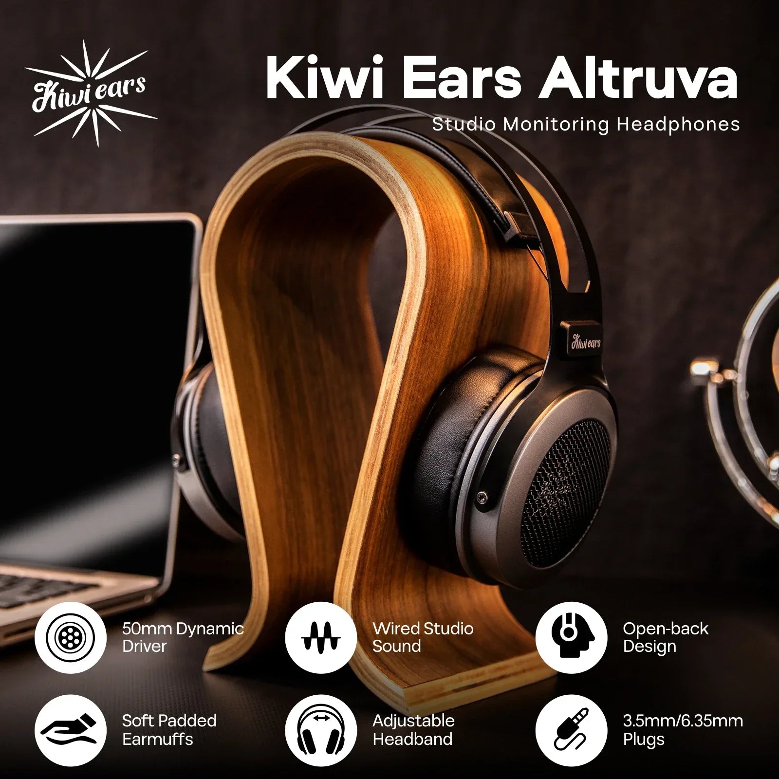 Open-Back Headphones 50mm Dynamic Driver Tidesmit Audio Tidesmit