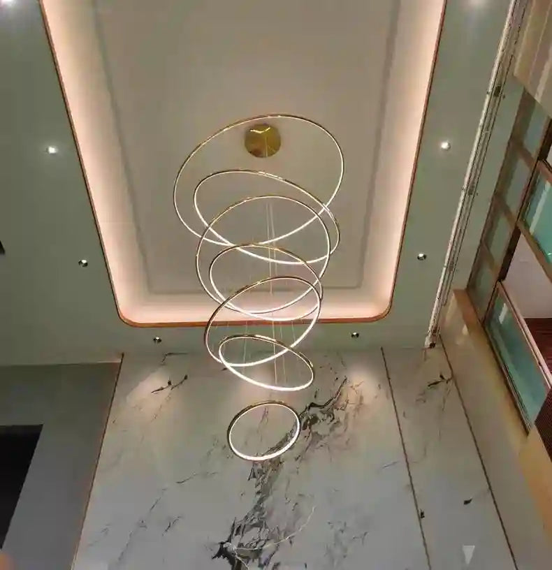 Modern LED Ring Pendant Light for Dining Room | Adjustable Black Finish Tidesmit