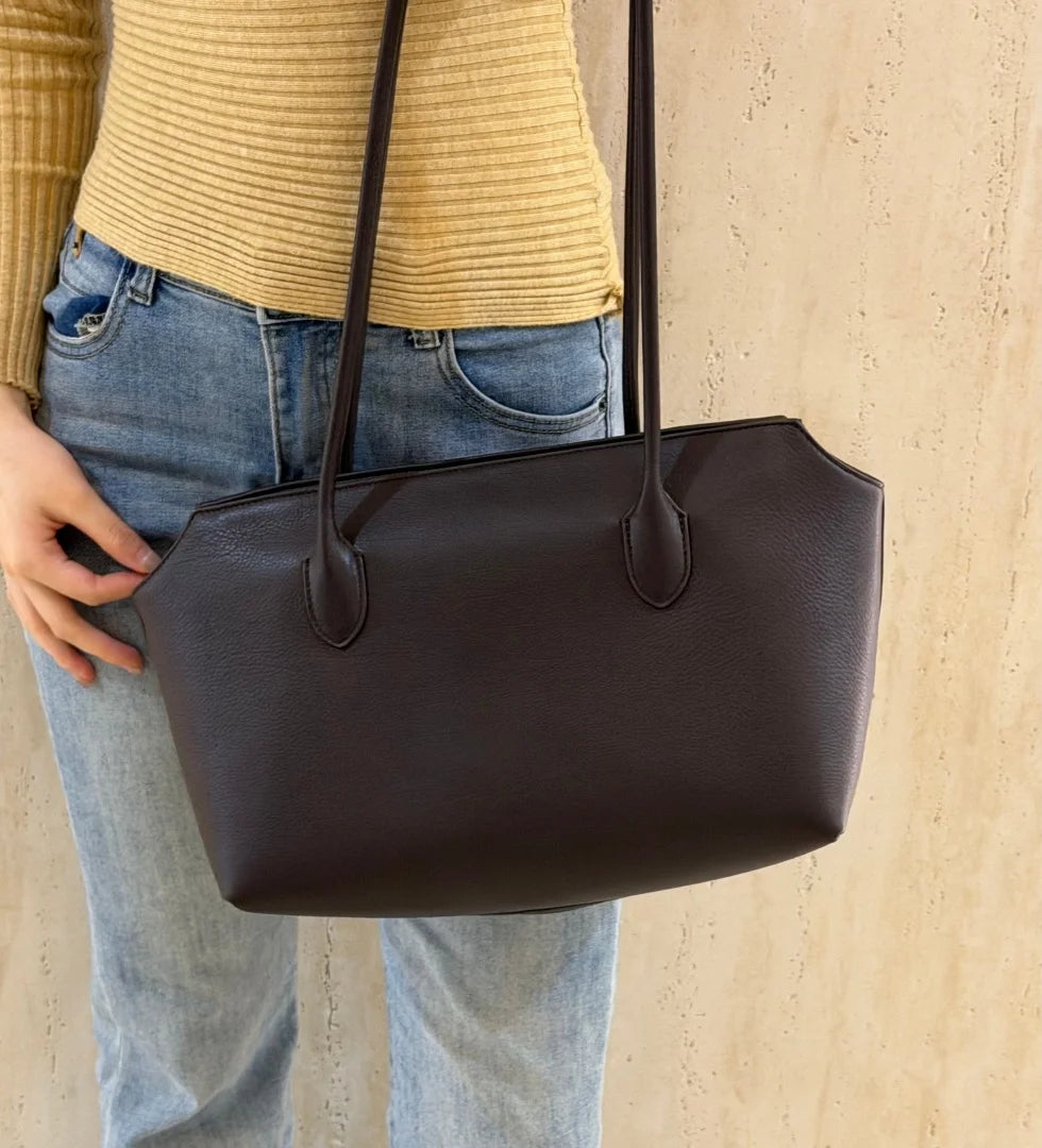 2026 new cow spine leather large capacity shoulder bag, leather handbag, commuting leather women's bag, high-end customized vers