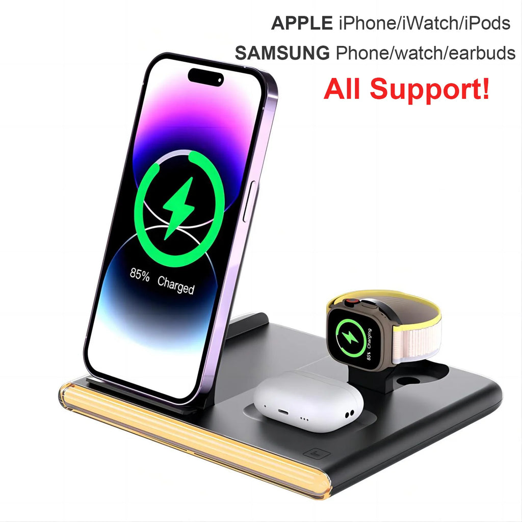 4-in-1 Wireless Charging Station - Qi Certified Multi-Device Fast Charger Tidesmit