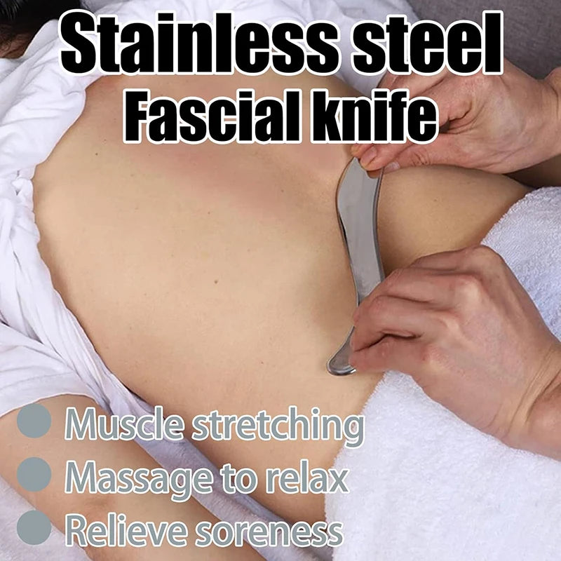 Fascia Scraper Stainless Steel IASTM Tool for Deep Tissue Muscle Relief Fascia Gun Tidesmit