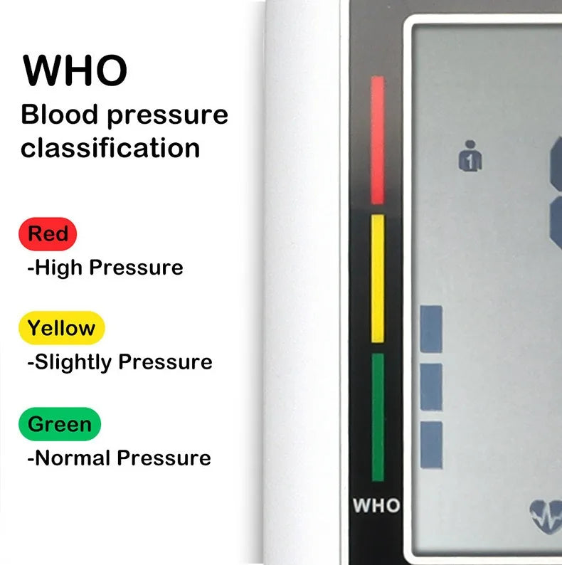 Portable Upper Arm Blood Pressure Monitor BP Monitor Automatic Tonometer Tensiometer Digital Sphygmomanometer Measurement Tool
