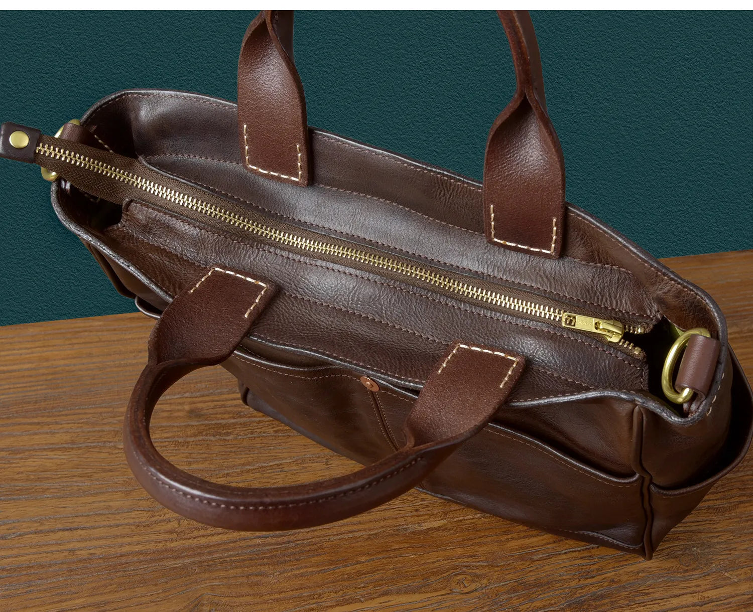 Fashion organizers designers handmade genuine leather men's tote bag outdoor travel luxury vegetable tanned cowhide handbags
