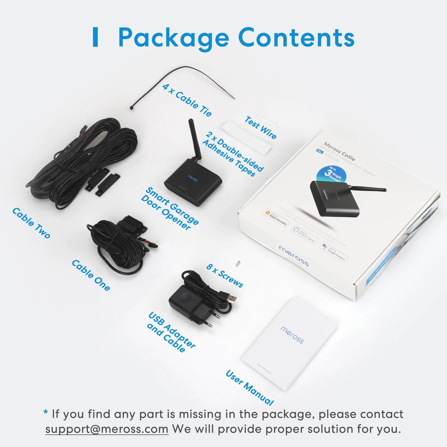 Meross WiFi Garage Door Opener APP Voice Control Smart Garage Door Switch Works with Alexa Google Home