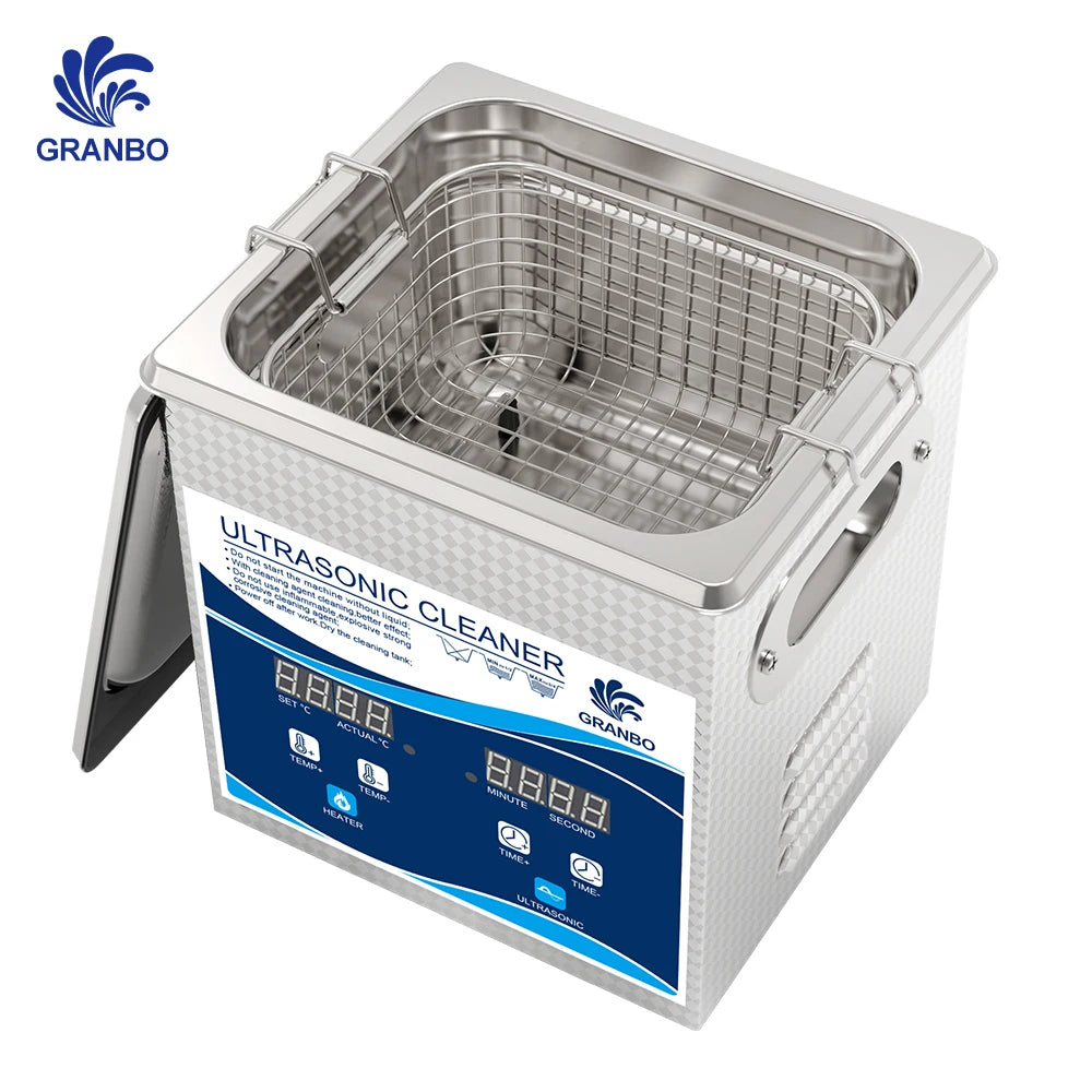 Tidesmit 1.3L ultrasonic cleaner with digital heater and degas mode for cleaning rings, glasses, and metal shell cases