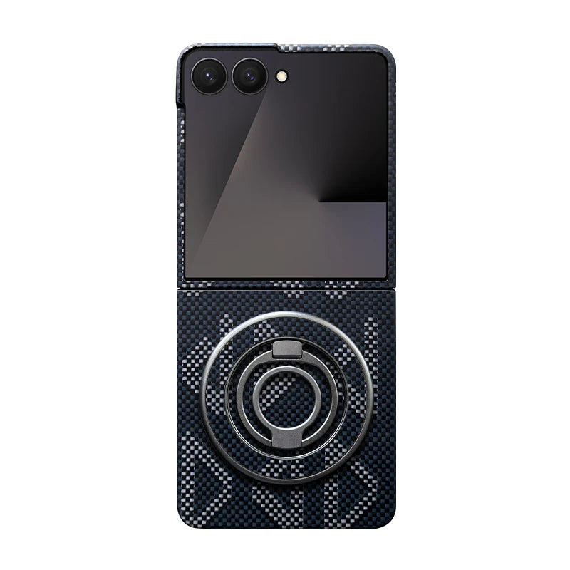Samsung Galaxy Z Flip 7 Aramid Fiber Case with Magnetic Holder C Shell and Holder Galaxy Z Flip7 Tidesmit