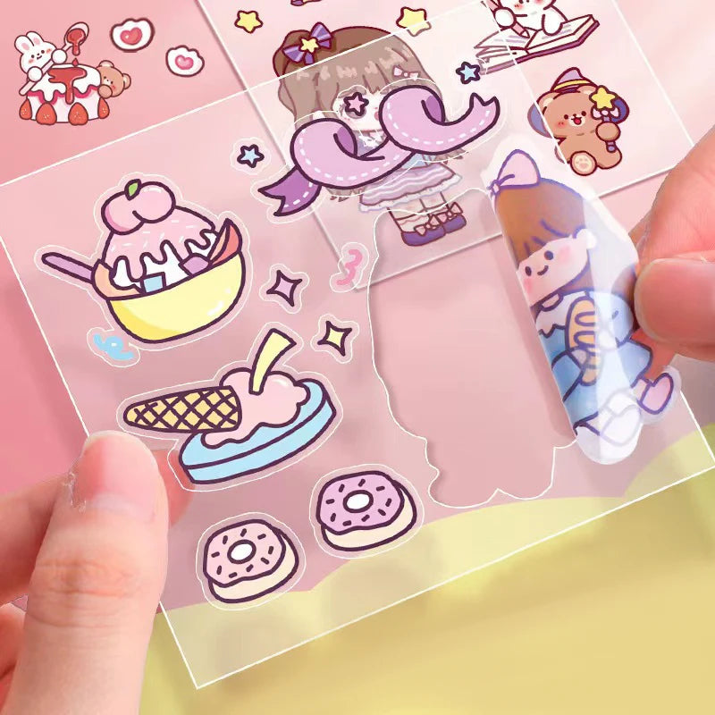 20pcs cute cartoon pet stickers for DIY scrapbooking, handbook decoration, and stationery. Kawaii aesthetic designs.