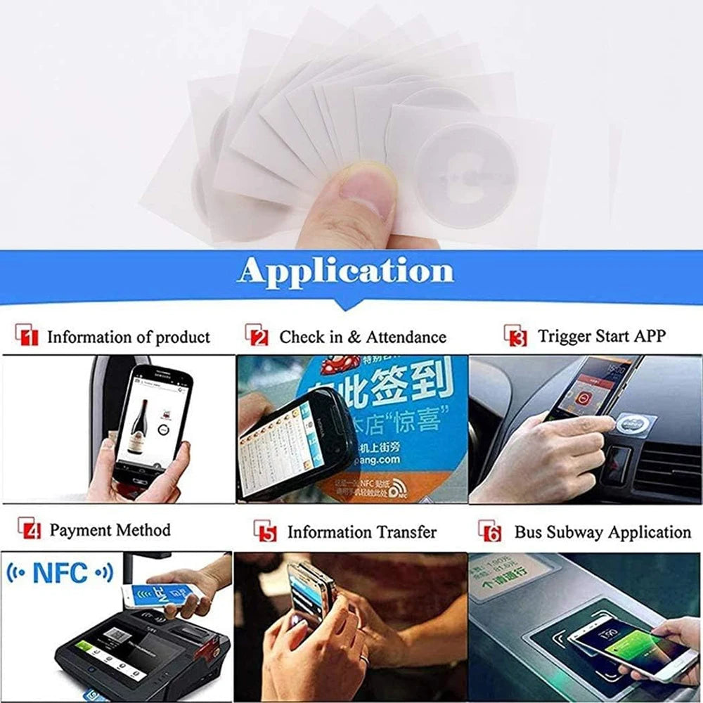 NFC Tag Sticker 13.56MHz S50 30-Pack for Secure Access Control Systems Tidesmit