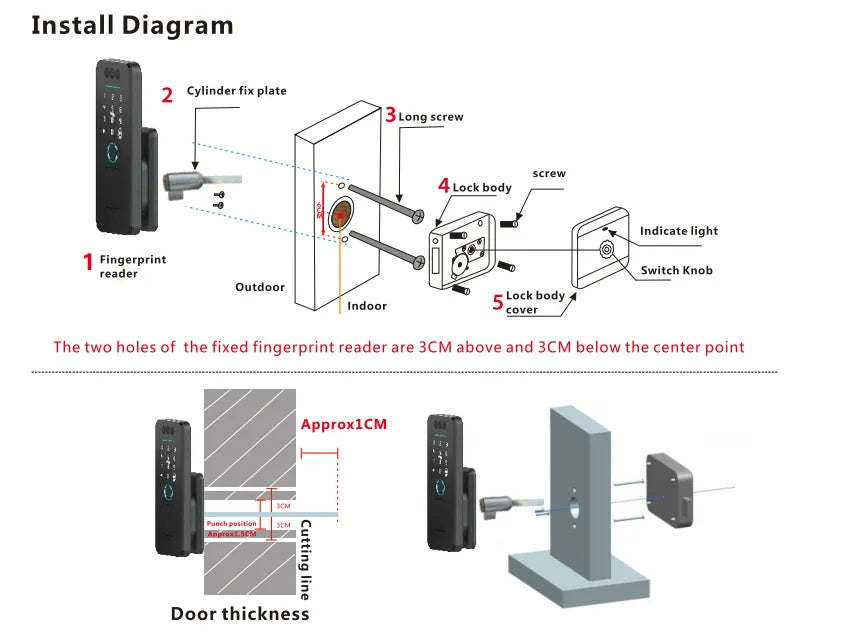 Smart WiFi Door Lock Waterproof Tuya Face Recognition Fingerprint RFID Card Password APP Control Rechargeable Li-Battery Include