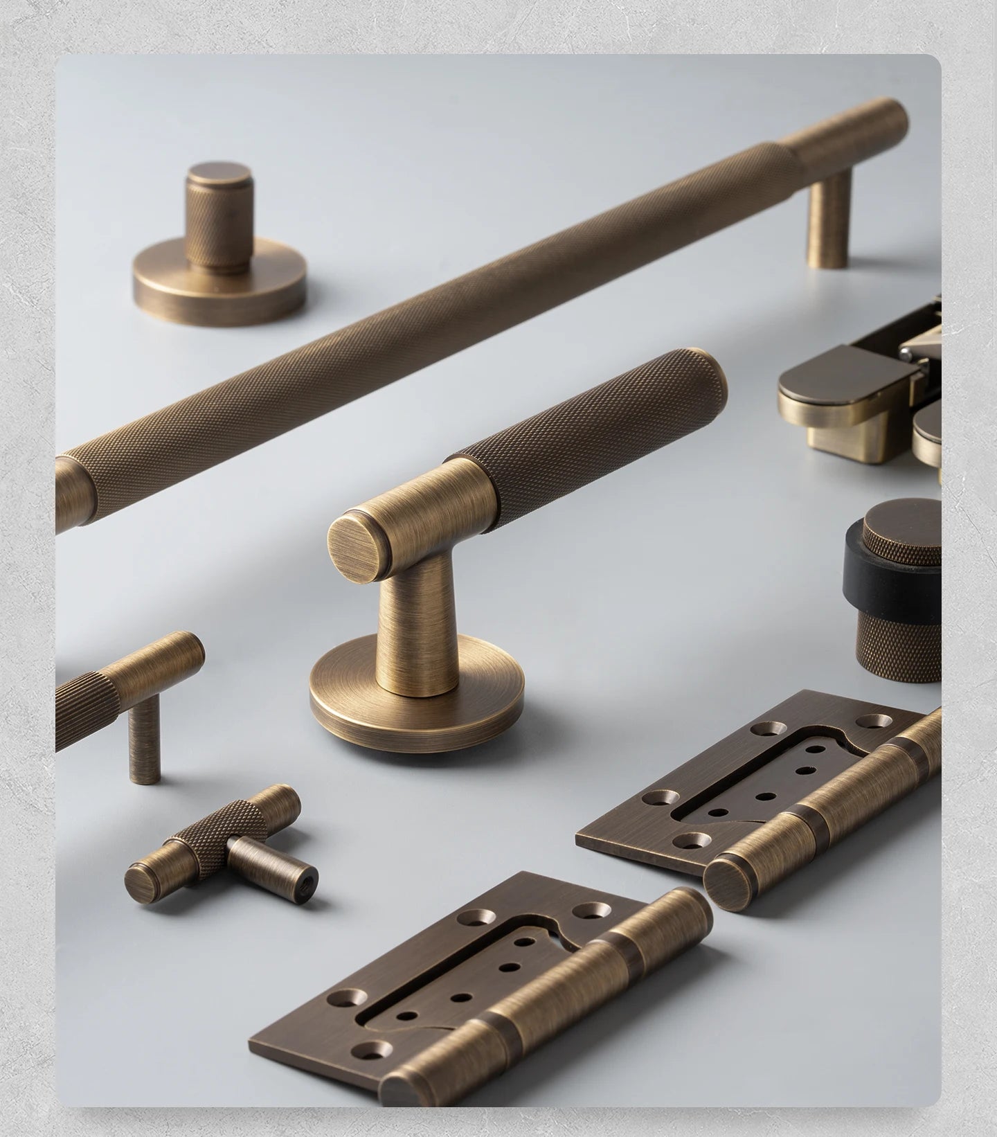 DOOROOM Brass Door Lock Set Modern Knurled Antique Bronze Interior Door Lock Decorative Lock Privacy Lock Passage Lock