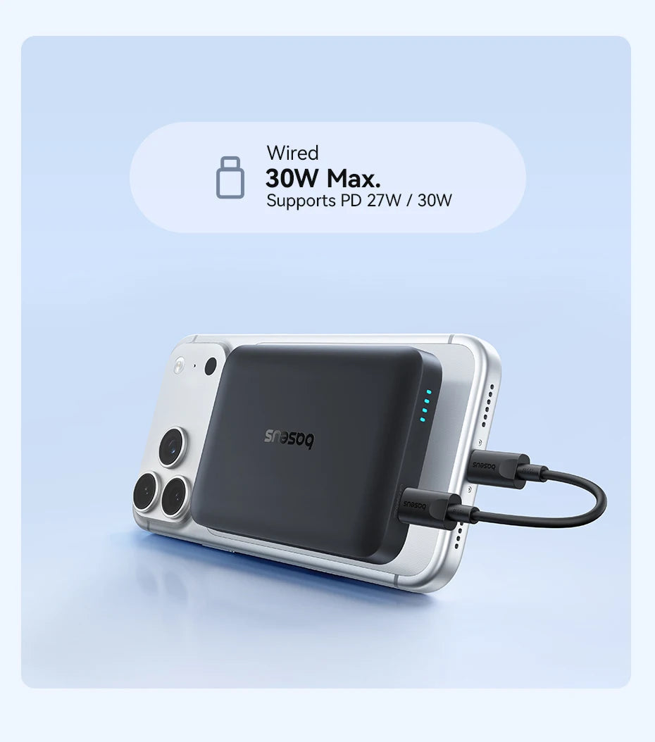 Magnetic 10000mAh Fast Charging Power Bank - PD 30W Travel Battery Tidesmit