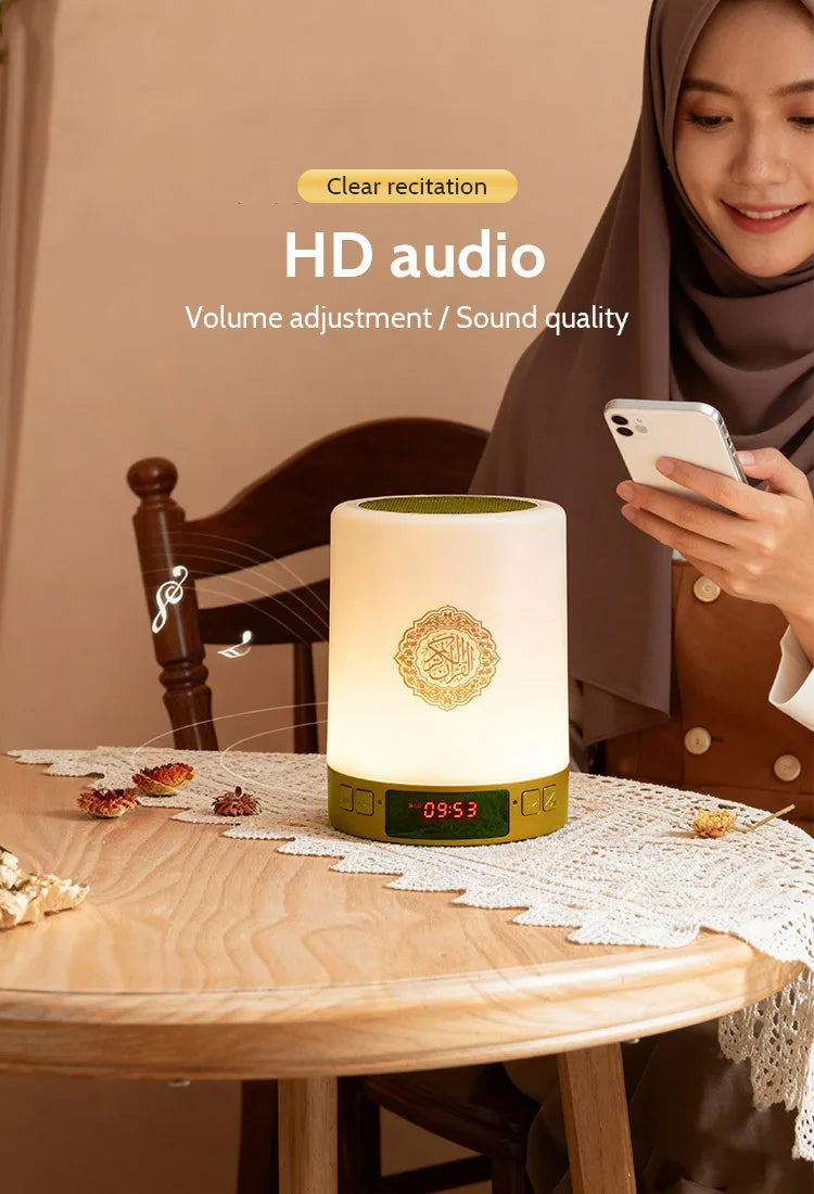 Azan Clock Quran Muslim Islamic Arab Koran Ramadan Bluetooth Speaker Wireless Portable Bright Lamp Holy Night Light Islam Arabic