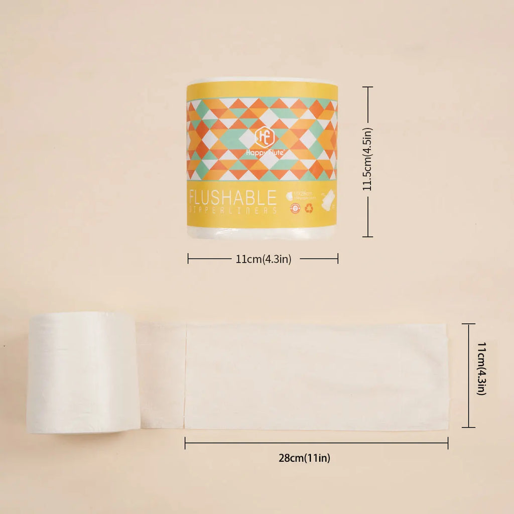 2 Rolls Disposable Bamboo Flushable Baby Diaper Nappy Liner Biodegradable Bamboo Liner