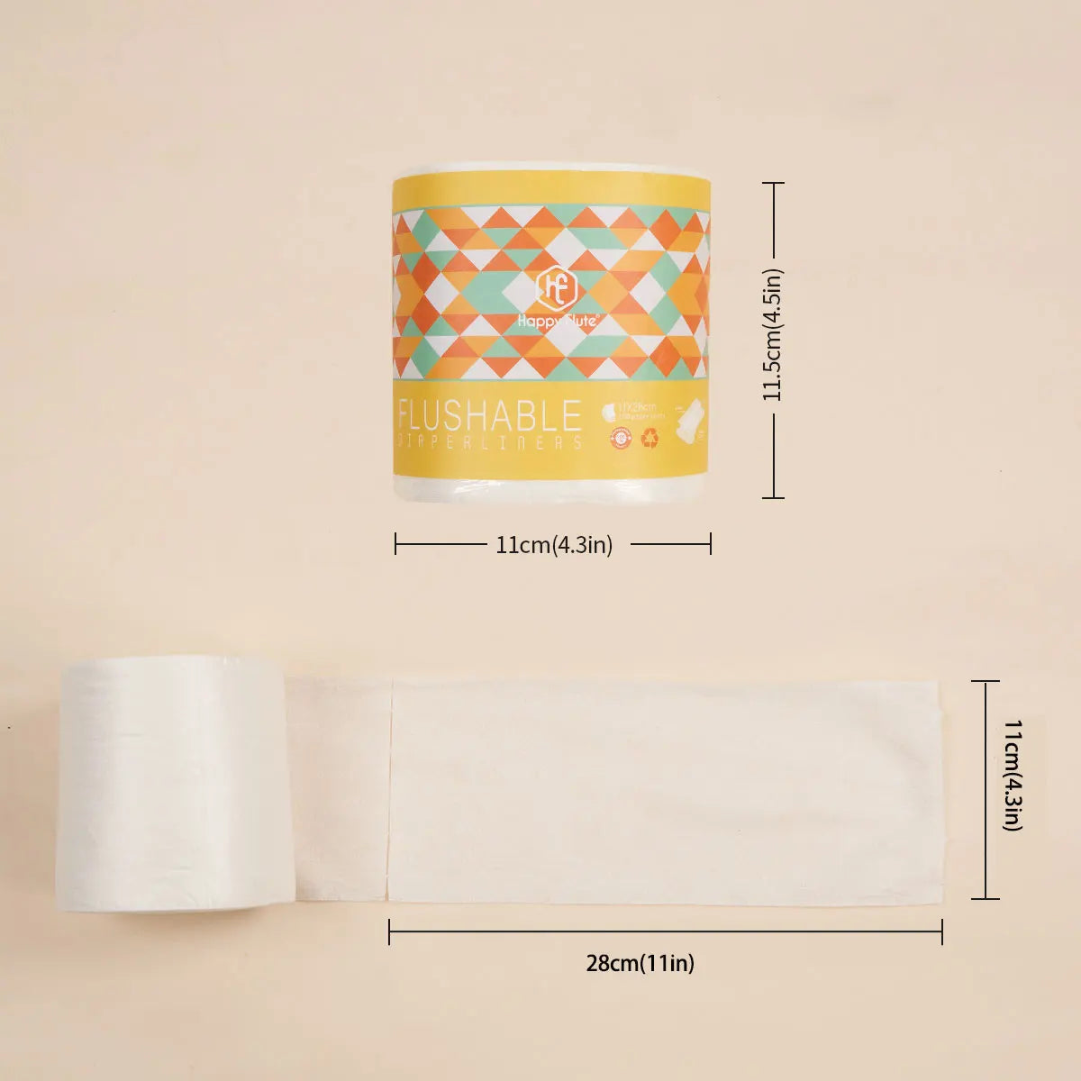 2 Rolls Disposable Bamboo Flushable Baby Diaper Nappy Liner Biodegradable Bamboo Liner