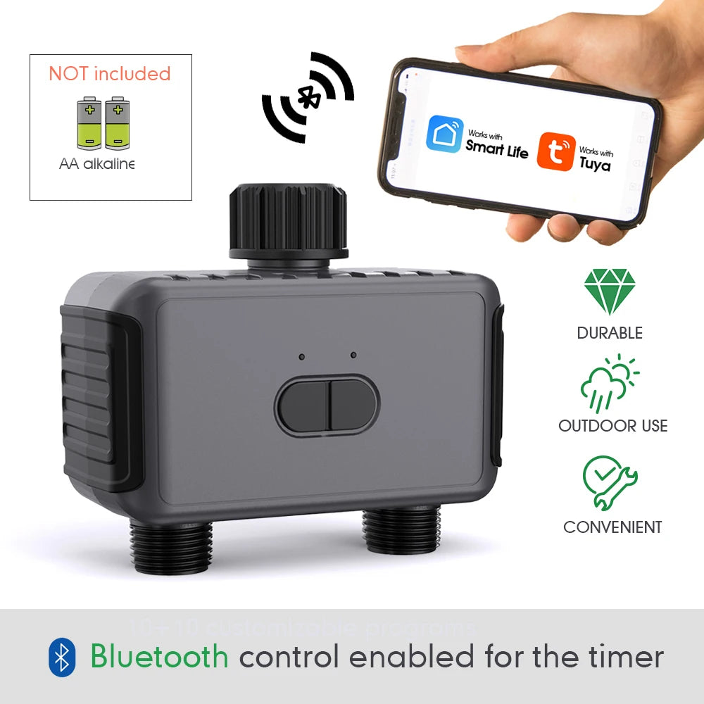 Smart Bluetooth Gardening Irrigation Timer Mist Cooling Kit APP Customized Watering Program Quick Connection Accessories