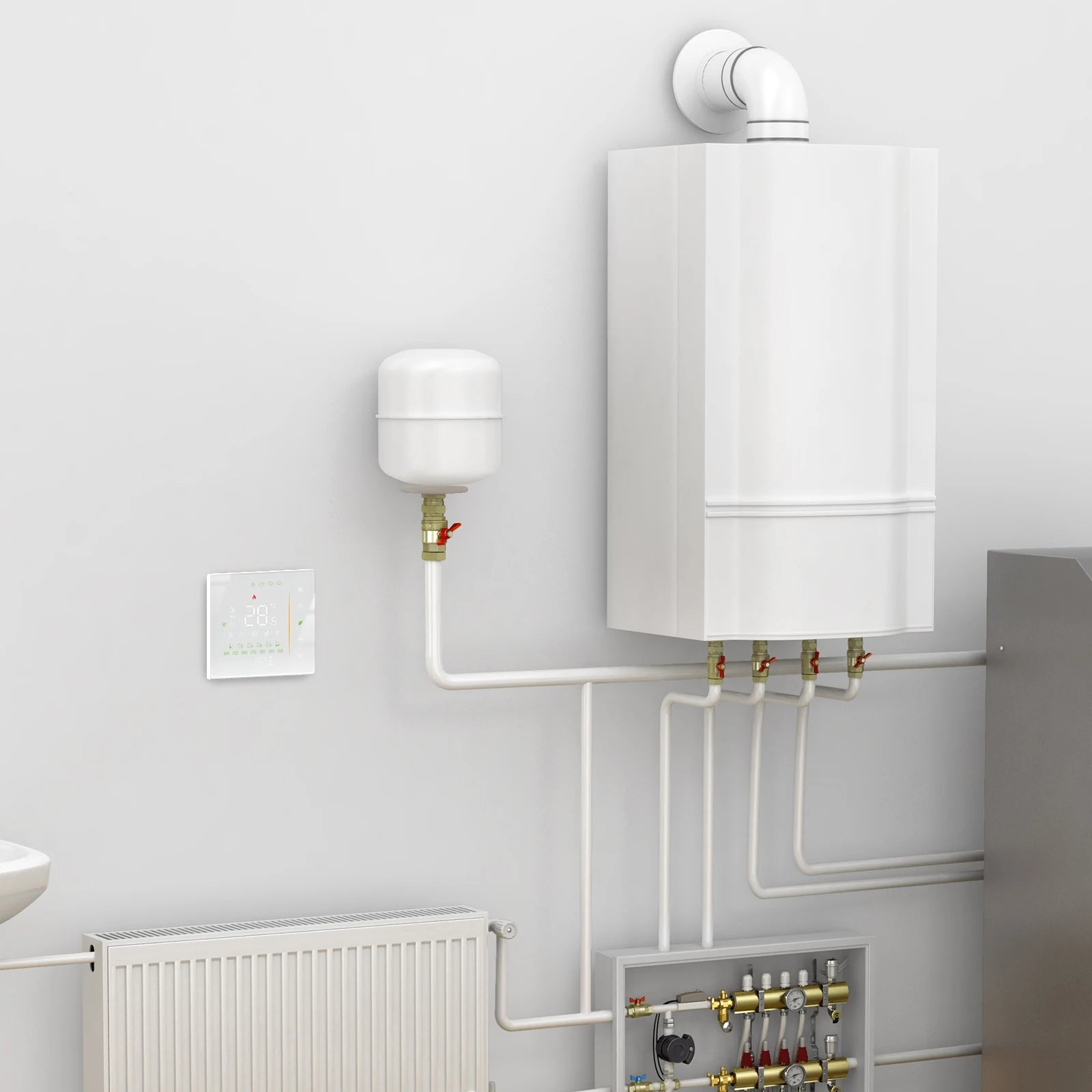 MOES Thermostat WiFi Wireless Room Temperature Controller of Water/Electric Floor Heating Gas Boiler Humidity Tuya Alexa Google