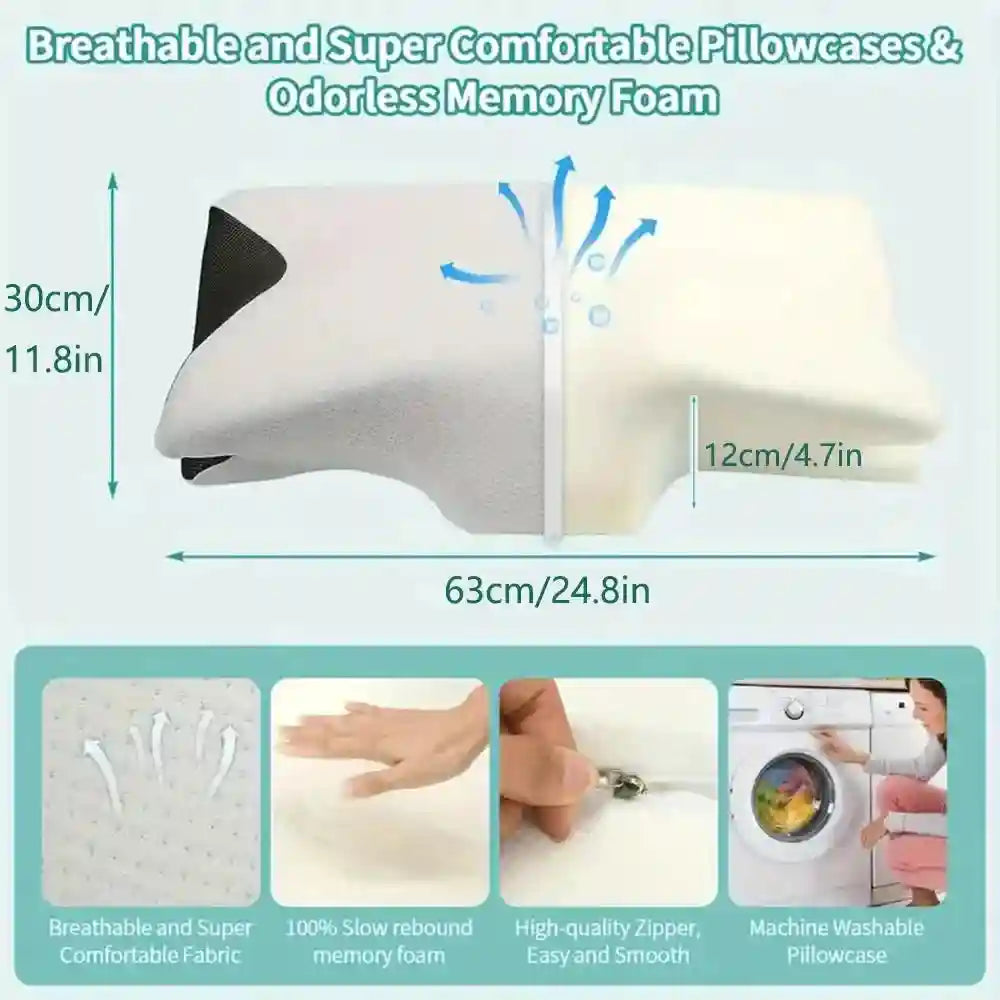 Butterfly Memory Foam Neck Pillow for Cervical Support - Tidesmit Massage Cushion Tidesmit