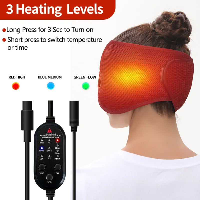 Heated Facial Mask for Sinus Relief with 3 Temperature Settings Massage Cushion Tidesmit