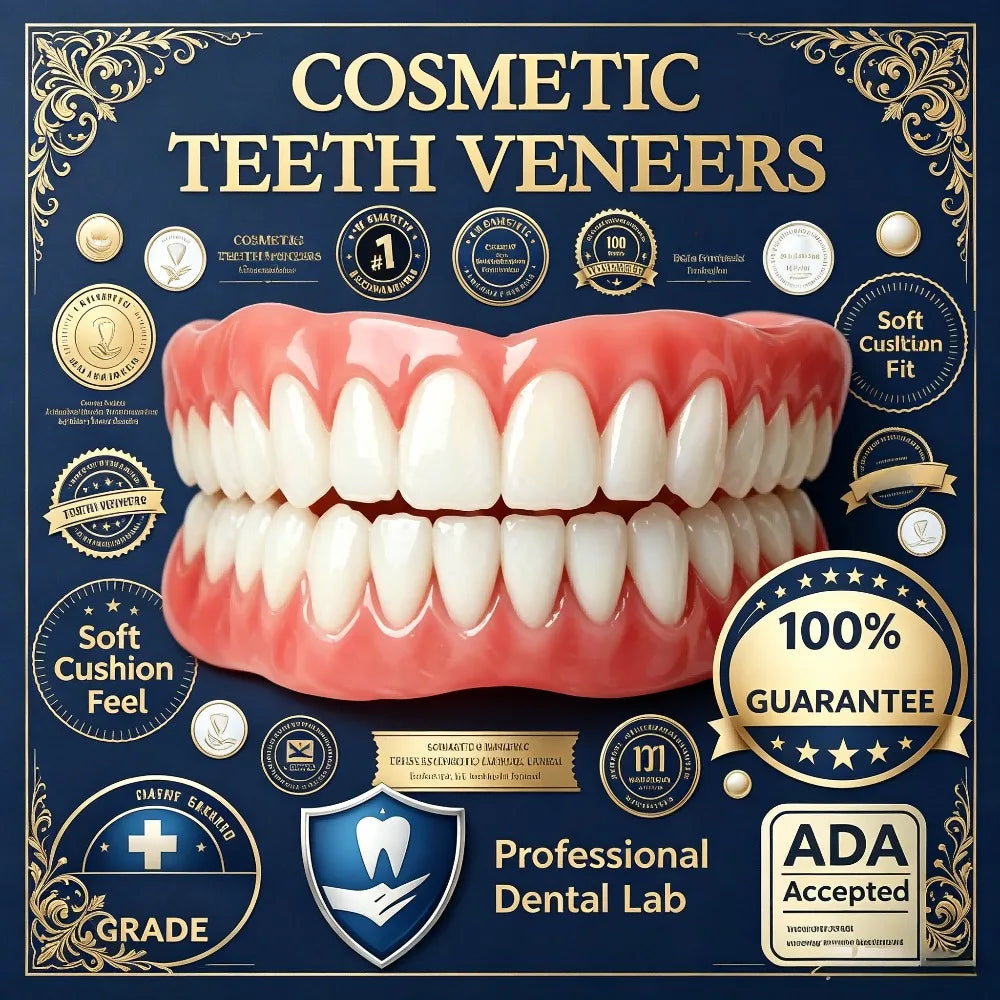 Silicone Full Denture Set Moldable Fake Teeth Braces Natural Comfort Fit Instant Confidence Smile Oral Care