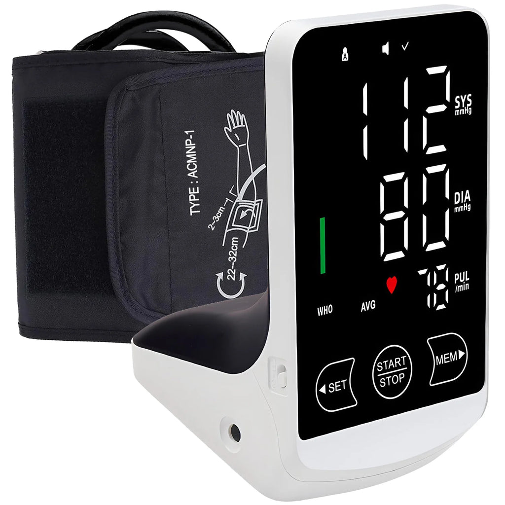 Voice Tonometer Portable LED Upper Arm Bp Machine Home Monitor Blood Pressure Meter Cuff Digital for Home Use Health Care