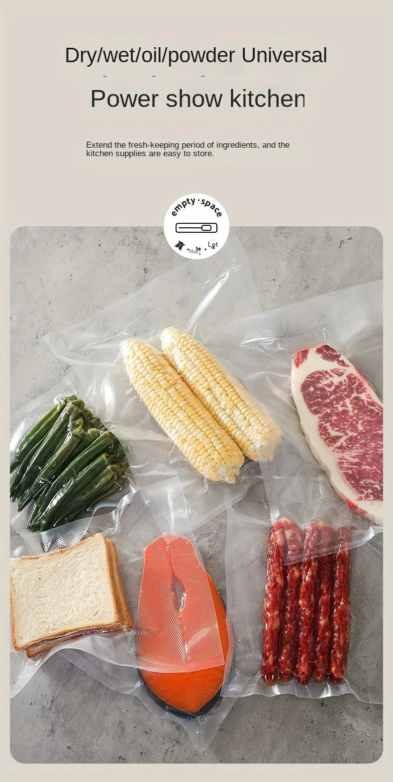 Automatic Vacuum Sealer Machine for Food Preservation Dry Wet Mode Vacuum Packer with 10pcs Bags Free Kitchen Sealing System