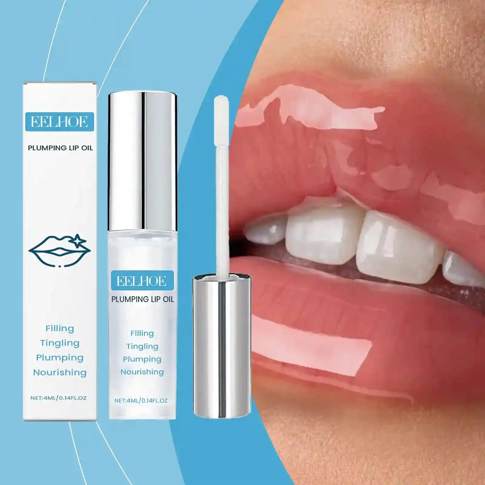 Plumping Lip Oil Moisturizing Gloss – Hydrating Lip Treatment by Tidesmit Lip Care Tidesmit