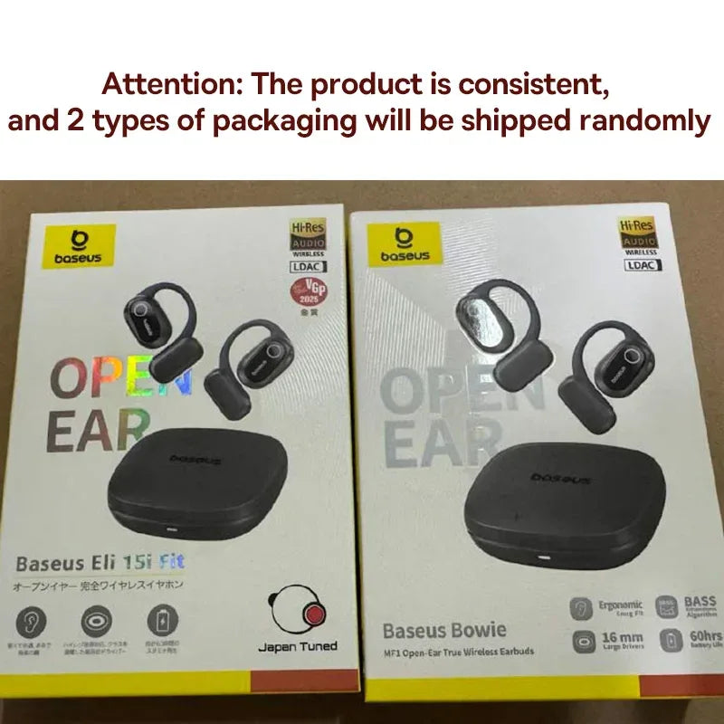 Baseus Bowie MF1/Eli 15i Fit Open-Ear Sport Wireless Earphones Bluetooth 5.4 EarHooks Big Bass Sport Earbuds 60Hrs Playtime Tidesmit