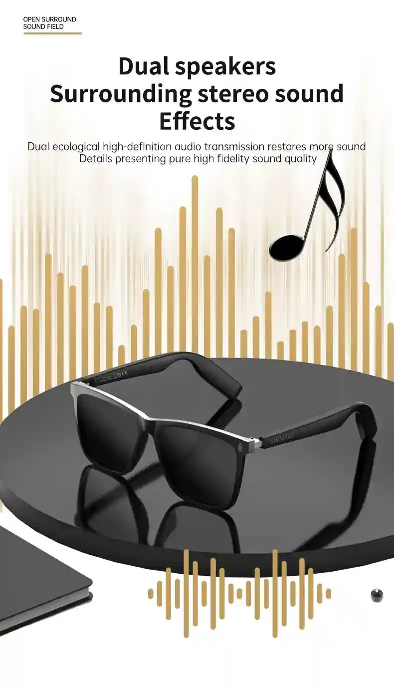 Smart Audio Sunglasses with Spatial Sound - Bluetooth Wireless Tidesmit